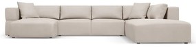 Бежов ъглов U-образен диван, десен ъгъл Esther – Milo Casa