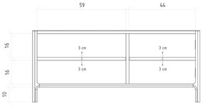 Маса за телевизор от масивен дъб в естествен цвят 111x48 cm Twig – The Beds