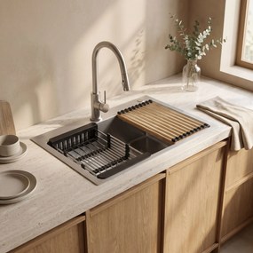 Стоманена мивка с комплект аксесоари 3 бр. REA Liam Brush Nickel