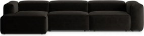 Черен ъглов диван (ляв ъгъл) Bergamo – Cosmopolitan Design