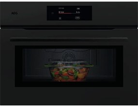 AEG NKM7N721T Компактна фурна за вграждане с интегрирано микровълново готвене Черна