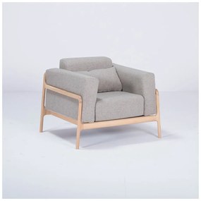 Кресло от дъбово дърво със сива текстилна седалка Fawn - Gazzda