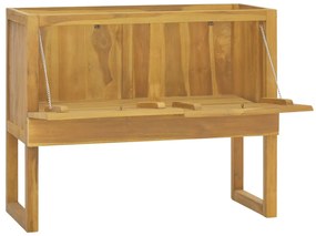 338248 vidaXL Шкаф за баня, 90x45x75 см, тиково дърво масив