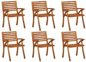 3075173 vidaXL Градински столове, 6 бр, акациево дърво масив