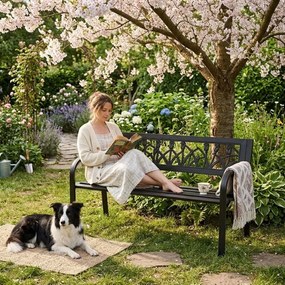 Елегантна градинска пейка 125 x 53 x 77 cm