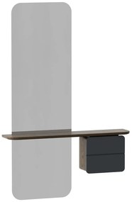 Антрацитен/кафяв комплект за коридор в дъбов декор One More Look - UMAGE