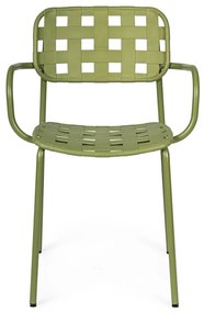 Зелени градински столове в комплект от 4 бр. метални Clover – Bizzotto