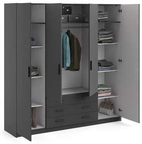 Тъмносив гардероб 196x200 cm Sprint – Tvilum