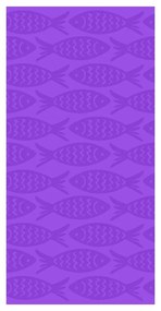 Лилава памучна плажна кърпа 70x140 cm Fishes – B.E.S.