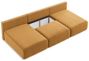 Оранжев разтегателен ъглов диван с място за съхранение Kalena – Makamii