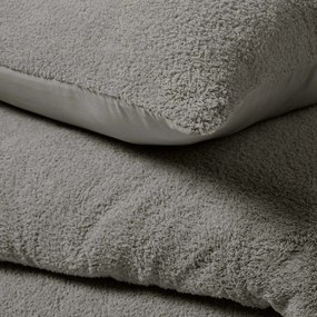 Антрацитно двойно удължено спално бельо от микроплюш 240x220 cm Helena – douceur d'intérieur