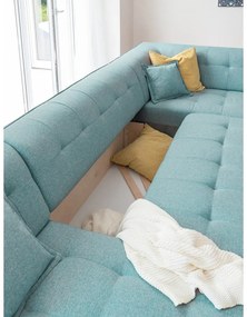 Тюркоаз разтегателен ъглов диван (десен ъгъл/"U" форма) Dazzling Daisy – Miuform