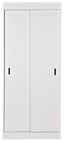 Гардероб от бял бор с плъзгащи се врати 85x195 cm Row - WOOOD