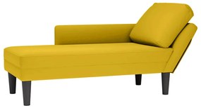 4009813 vidaXL Кушетка с възглавница и десен подлакътник, жълт, кадифе