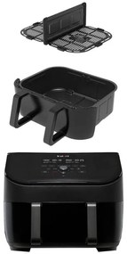 Фритюрник с горещ въздух Instant Pot Vortex Plus Versazone 140115101, 1700W, 2 независими зони за готвене, 8.5l, 35-205C, 6 програми, Черен