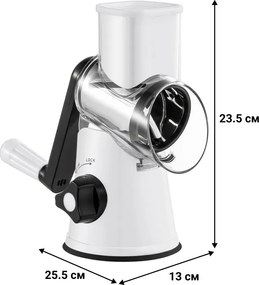 Ренде Izibizi PS-336A, 3 сменяеми приставки, Неръждаема стомана, Вакуумираща основа, Бял