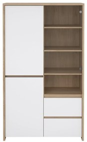 Витрина от дъбов декор в бял и естествен цвят 100x170x48 cm Next – Tvilum