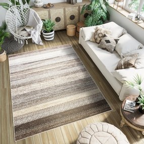 Модерен килим с ивици в кафяви нюанси Ширина: 140 см | Дължина: 200 см