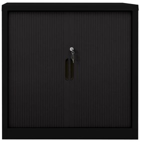 336431 vidaXL Шкаф с плъзгаща врата, черен, 90x40x90 см, стомана