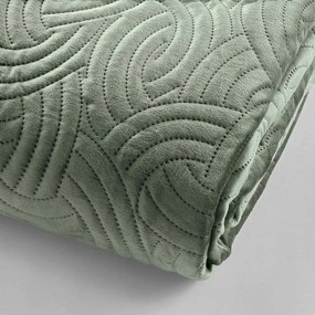 Зелено комплект шалте и калъфка за възглавница 240x260 cm Solange – douceur d'intérieur