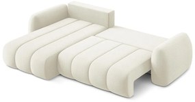 Бежов разтегателен ъглов диван с място за съхранение от букле (ляв ъгъл) Pele – Makamii