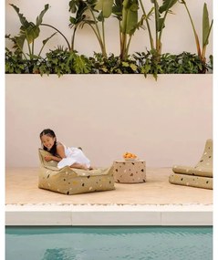 Светлокафяв детски пуф от букле и шенил Terrazzo – Wigiwama