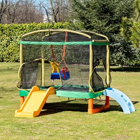 CHIPOLINO Батут 200 см. PLAYGROUND с пързалка ЗЕЛЕН
