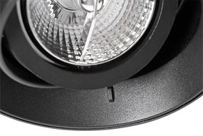 Модерен вграден прожектор черен GU10 AR70 кръгъл без рамка - Oneon