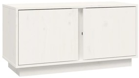 814470 vidaXL ТВ шкаф, бял, 80x35x40,5 см, бор масив
