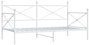 4104685 vidaXL Дневно легло без матрак Бяло 107x203 cm Стомана