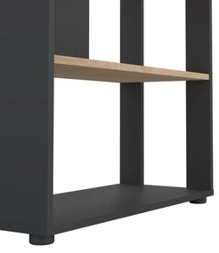 Етажерка за книги с дъбов декор в цвят антрацит-натурален 80x205 cm Sign - Tvilum