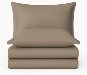 Кафяво единично спално бельо от памук Renforcé 140x200 cm Checkered – Mila Home Luxury