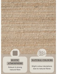 Кръгъл килим от юта в естествен цвят ø 160 cm Bouclé Jaipur – Hanse Home