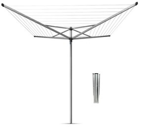 Външен простор Brabantia TopSpinner 90300265, 60 м, Метален шиш за вкопаване, Резистентен на корозия, Инокс
