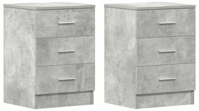 800459 vidaXL Нощни шкафчета, 2 бр, бетонно сив, 38x35x56 см, инженерно дърво