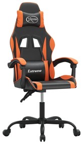 3143872 vidaXL Гейминг стол, черно и оранжево, изкуствена кожа