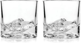 Комплект чаши за уиски LIITON 1009932 Yosemite, 240 мл, 2 бр, Удебелени стени, 3D дъно с форма парк Йосемити, Прозрачен