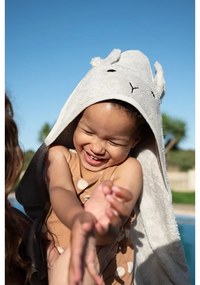 Сива памучна детска хавлия с качулка 76x76 cm Rabbit – Kindsgut