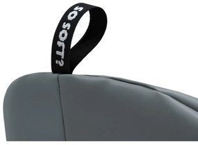 Сив детски пуф от изкуствена кожа Round M – So Soft?