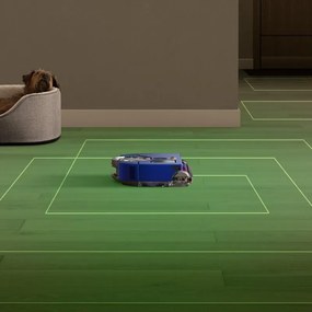 Прахосмукачка робот Dyson 360 Vis Nav, 65 AW, 22000 Pa, 110000 об/мин, 4 режима, 360° визуална навигация, Hyperdymium, Нисък профил, Син/никел