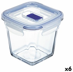 Херметическа Кутия за Обяд Luminarc Pure Box Active 11,4 x 11,4 x 11 cm 750 ml Двуцветен Cтъкло (6 броя)