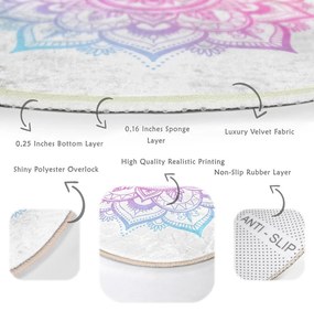 Бяло-розов кръгъл килим подходящ за пране и за прахосмукачки роботи ø 120 cm Comfort – Mila Home