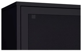 Черно метално шкафче с плъзгащи се врати 90x180x40 cm Veep – Unique Furniture