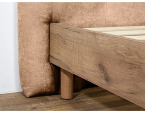 Светлорозово двойно тапицирано легло с включена подматрачна рамка 180x200 cm Kumo – Bobochic Paris