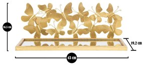 Нощно шкафче в златисто Butterfly – Mauro Ferretti