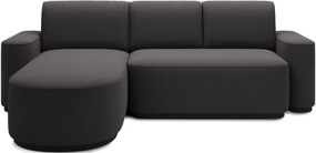 Ъглов диван Luxora-Черно-ляв
