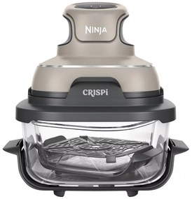 Фритюрник с горещ въздух преносим 4в1 Ninja CRISPi FN101EUST, 1700W, 3.8l, 6 порции, 2 стъклени контейнера, 4 програми, Без PFAS и BPA, Бежов