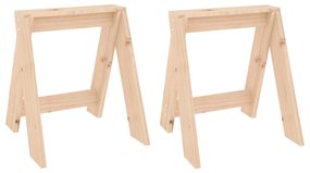 823659 vidaXL Табуретки, 2 бр, 40x40x45 см, борово дърво масив