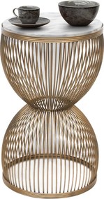 Stella metal - МДФ side table in gold - white marble color Ø34,5x56,5см.