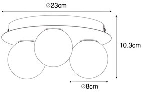 Модерна таванна лампа за баня черна 3-светлина - Cederic